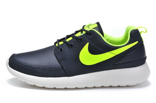 Nike Roshe Run Mens Shoes Leather Black Green Denmark